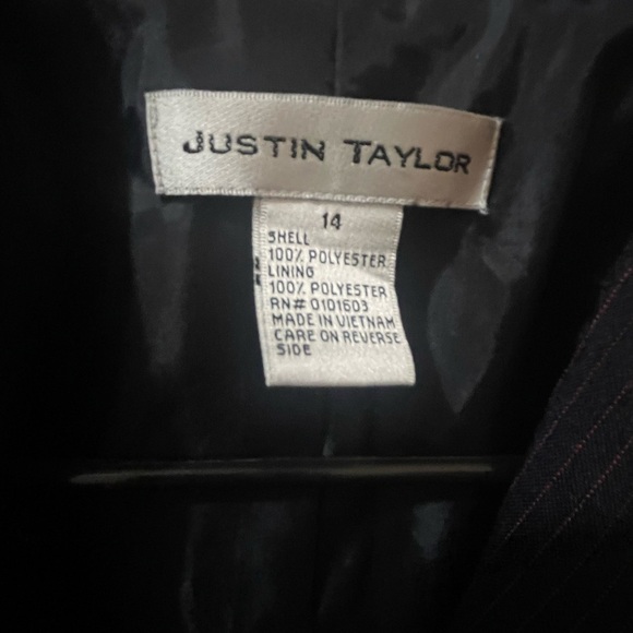 Just...Taylor Dark Purple Pinstripe Blazer - Picture 4 of 5